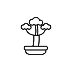 japanese bonsai logo sign vector outline