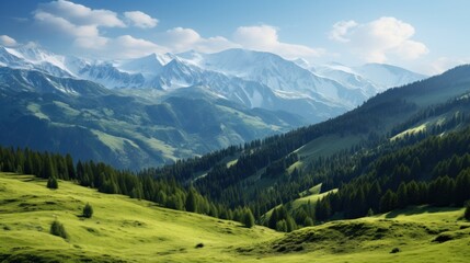 Fototapeta premium The lush and verdant Carpathian Mountains, home to a rich diversity of plant and animal life.