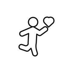 loved human logo sign vector outline