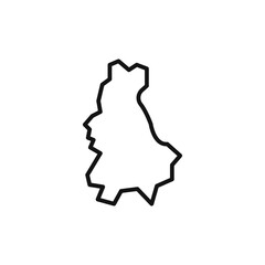 Luxembourg country map logo sign vector outline