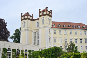 Lübbenau, Castle park and view to the historical building Spreewald