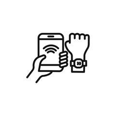 NFC bracelet connected logo sign vector outline