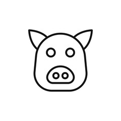 Pig face logo sign vector outline
