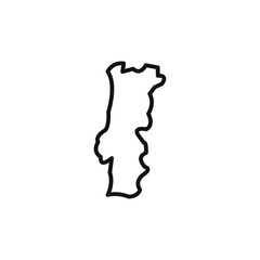 Portugal map logo sign vector outline