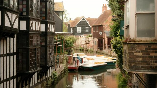 Calm and quiet streets of Canterbury, England