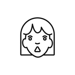 Shocked Girl logo sign vector outline