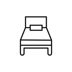Single bed logo sign vector outline