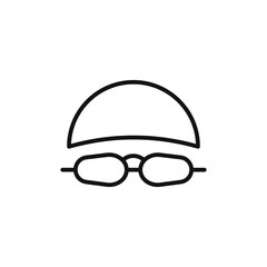 Swimming Glasses logo sign vector outline