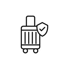 Travel insurance logo sign vector outline