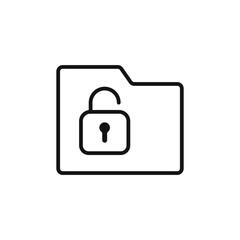unlock folder logo sign vector outline