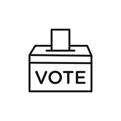voting ballot box logo sign vector outline