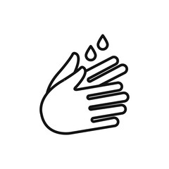 Obraz premium Wash or washing hands logo sign vector outline