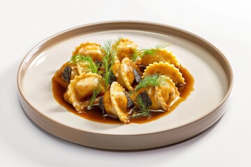 Fennel and Black Truffle Stuffed Ravioli Dish