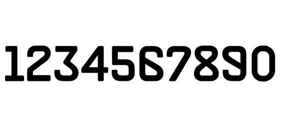 number set 0-9 white bsckground