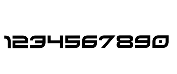 Set of hand drawn calligraphic numbers isolated on white background.Vector illustration.Hand drawn.