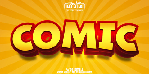 Comic book editable text effect, customizable retro and hero 3D font style