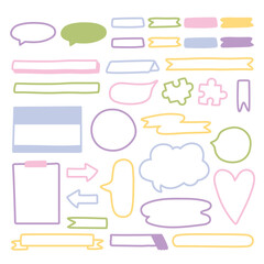 Pastel Cute Speech Bubbles Doodle Set | Cute Decorative Elements 