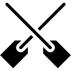 Vector Icon Rowing, Paddles, Sports And Competition, Tools And Utensils, Rower, Kayak