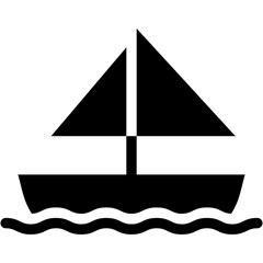 Vector Icon Sail Boat, Sailing, Sail, Ship, Boat, Yatch