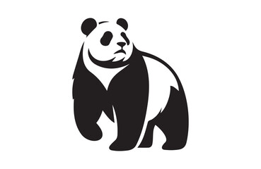 A Panda of silhouette vector  illustration in white background