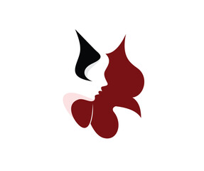 woman and rooster logo design vector