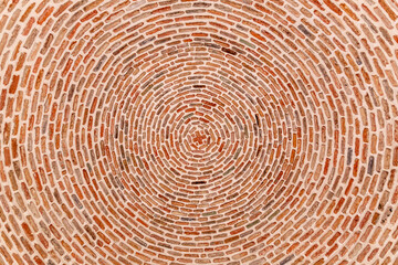 Fototapeta premium Round shaped brick ceiling close up, traditional Georgian architecture,
