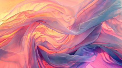 Abstract Close-Up of Flowing Purple and Orange Fabric