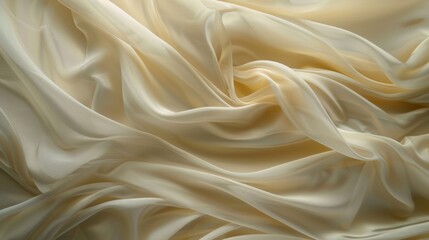 Fototapeta premium Smooth Cream Fabric Draped in Soft Folds