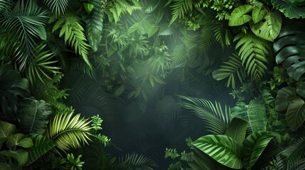 Lush Tropical Foliage with Sunbeams