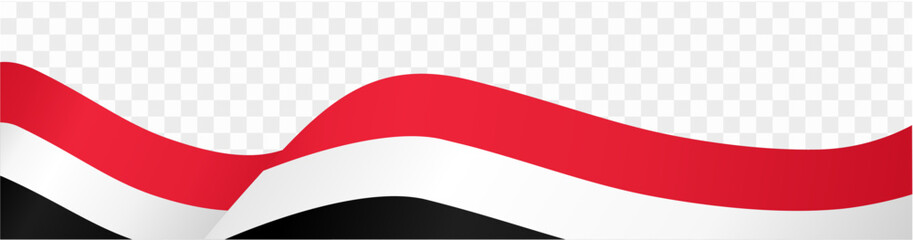 Yemen flag wave isolated on png or transparent background vector illustration.  