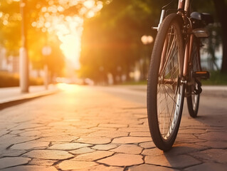 Obraz premium cyclist riding bicycle on road, bike riding, cycle riding, cycling, Traveling by high-performance sport bicycles. Sports and healthy lifestyle