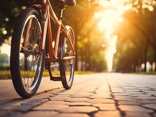 Obraz premium cyclist riding bicycle on road, bike riding, cycle riding, cycling, Traveling by high-performance sport bicycles. Sports and healthy lifestyle