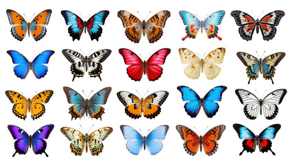 Fototapeta premium Butterfly png element set, transparent background