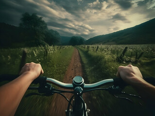 cyclist riding bicycle on road, bike riding, cycle riding, cycling, Traveling by high-performance sport bicycles. Sports and healthy lifestyle