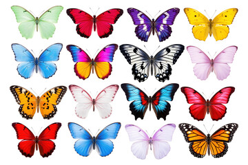 Butterfly png element set, transparent background