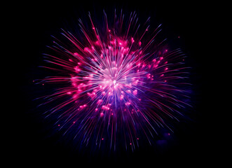  DIfferent colors and types of fireworks in the sky background