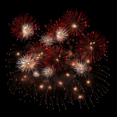 Fototapeta premium DIfferent colors and types of fireworks in the sky background