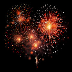 Obraz premium DIfferent colros and types of fireworks in the sky background