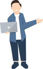 man in suit with laptop