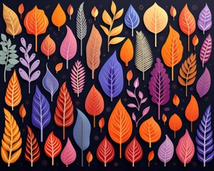 Fototapeta premium botanical shapes flat design front view natural patterns animation Complementary Color Scheme