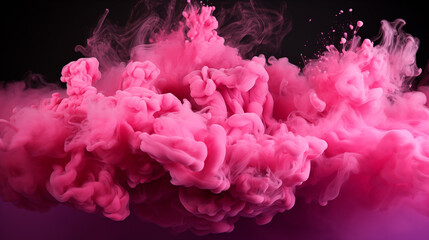 Obraz premium pink paint splash isolated on black background. paint background.