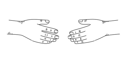 Helping hand in altruism and Assistance concept.