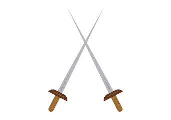 Espadas medievales enfrentadas en lucha