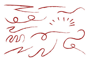 Hoja de iconos de trazado rojo de boli o pincel