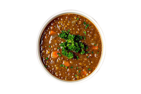 Lentil Soup in White Bowl - Photo