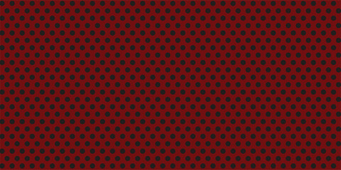Grid with Black Spheres on Red Background. Perforated Texture Seamless Pattern Background, Dotted Technological Backdrop