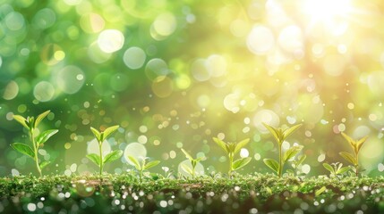 Obraz premium New Life Emerging in a Sunlit Meadow
