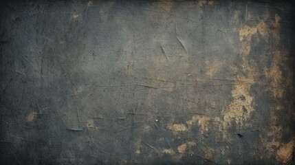 Fototapeta premium Abstract background with black scratched stone wall with rusty effect. Dark rough material with old paint and weathered grunge cement structure. Header illustration for banner design. Generative AI.
