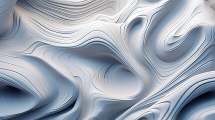 Abstract background with plaster stucco with carving wavy ornate and forms. Gypsum molding facade relief with twist details and curling folds. Header illustration for banner design. Generative AI.