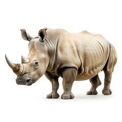 Fototapeta premium A rhinoceros stands on a white background